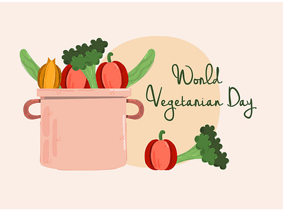 World Vegetarian Concept Illustration campaign celebration concept day diet healthy illustration vector vegetarian world