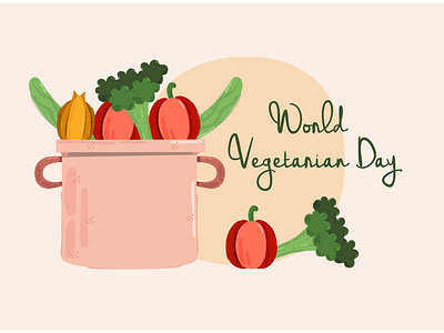 World Vegetarian Concept Illustration