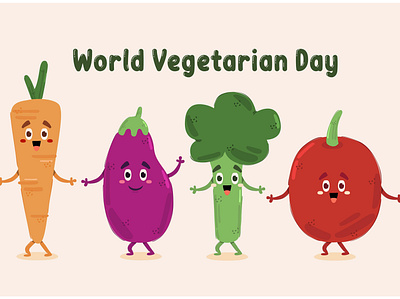 World Vegetarian Day Illustration celebration character day fruit greeting illustration vector vegetable vegetarian world