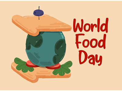 World Food Day Concept Illustration celebration concept creative day food greeting illustration sandwich vector world