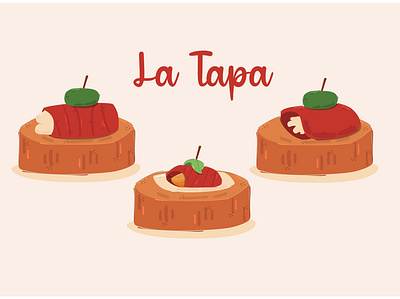 La Tapa Illustration appetizer cuisine dish illustration la tapa menu snack spain spanish vector