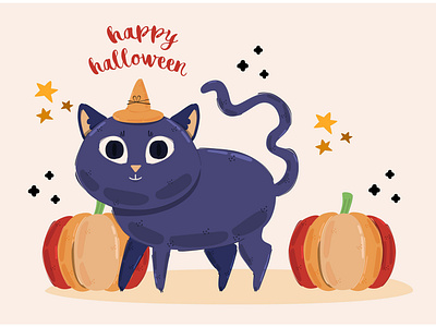 Halloween Cat Illustration