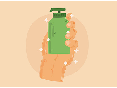 Hand Holding the Hand Sanitizer Illustration