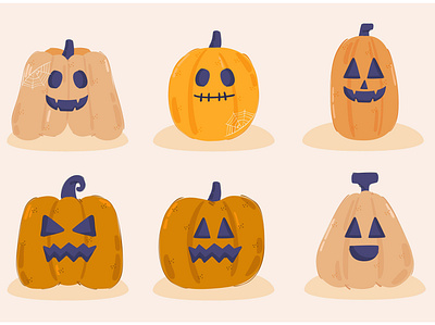 Halloween Pumpkins Illustration celebration festival halloween illustration october party pumpkin scary spooky vector