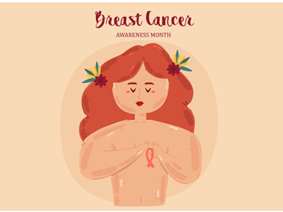 Breast Cancer Awareness Illustration awareness breast campaign cancer illustration october pink ribbon vector woman