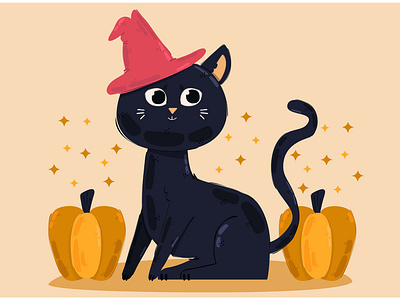 Halloween Cat Illustration (2)