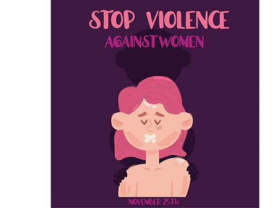 Stop Violence Against Women Illustration