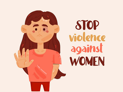 Stop Violence Against Women Illustration