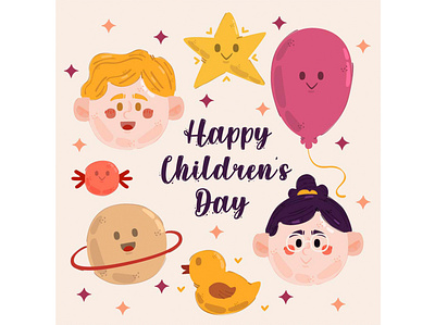 World Children's Day Illustration (2) celebration child children day greeting illustration international kids vector world