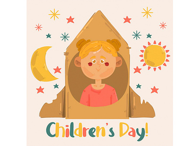 Happy International Children's Day Illustration celebration child children day greeting happy illustration international kids vector