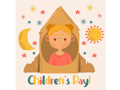 Happy International Children's Day Illustration celebration child children day greeting happy illustration international kids vector