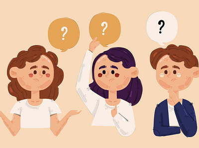 People Asking Questions Illustration answer ask illustration information mark people question quiz search vector