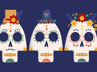 Dia De Los Muertos Illustration celebration day dead holiday illustration mexico november skeleton skull vector