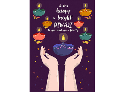 Happy Diwali Festival of Lights Illustration celebration diwali festival greeting hand illustration india light poster vector