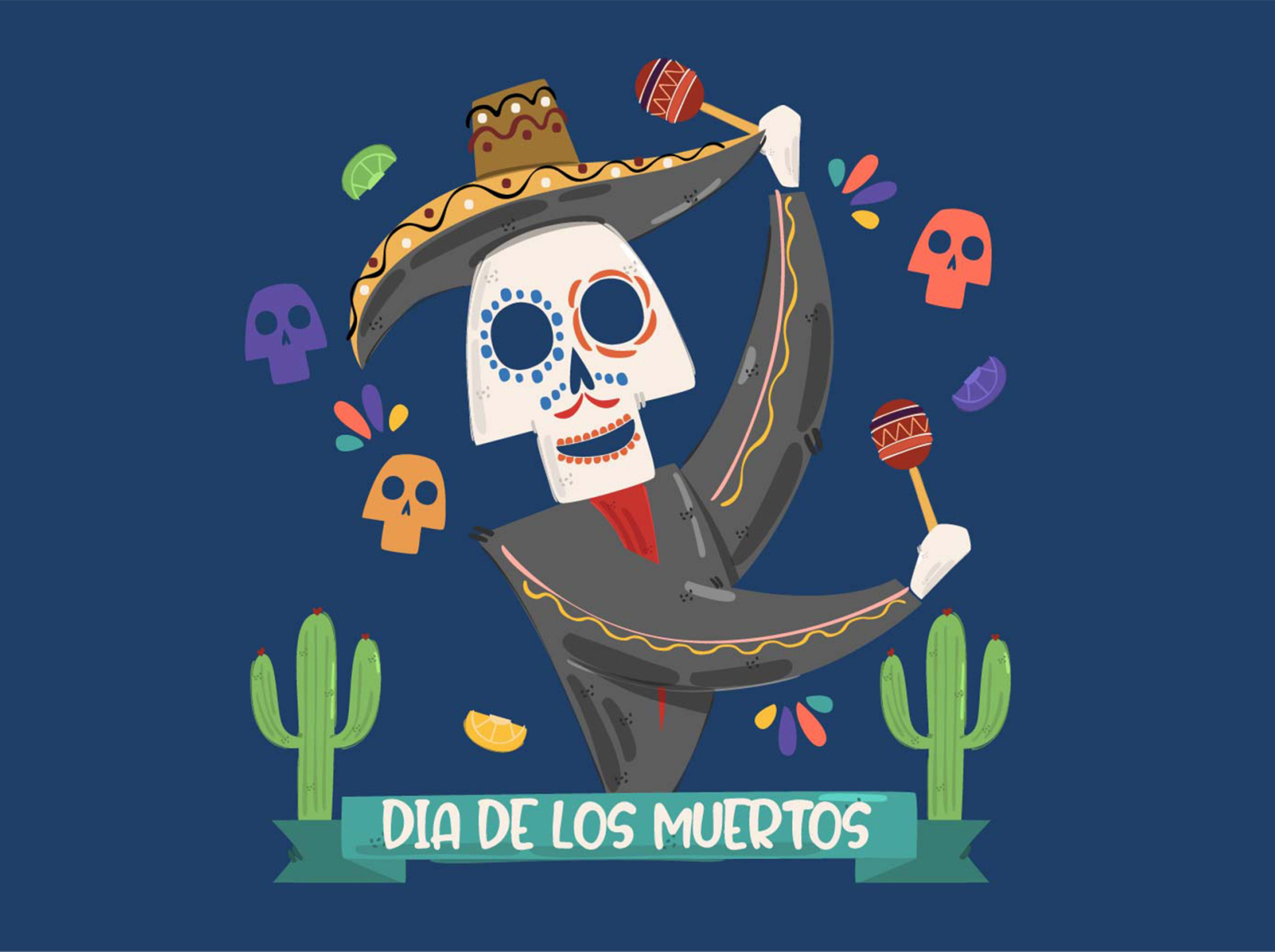 Mexican Day of the Dead Festival Illustration by Fenny Apriliani on ...