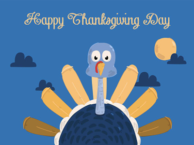 Thanksgiving Day with Cartoon Turkey Illustration background cartoon celebration day holiday illustration november thanksgiving turkey vector