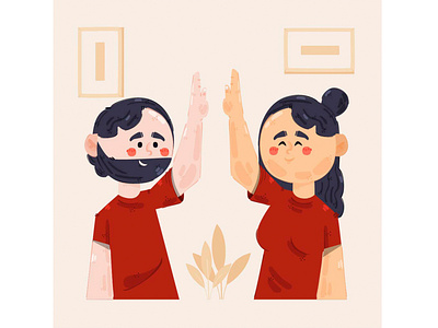 High Five Concept Illustration