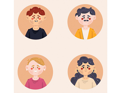 Cartoon Profile Icons Illustration avatar cartoon circle female icon illustration male person profile vector