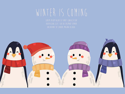 Winter is Coming Christmas Background Illustration background christmas greeting holiday illustration merry penguin snowman vector winter