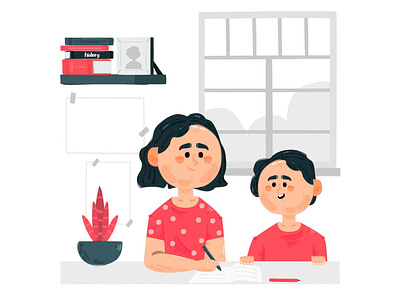 Home Schooling Concept Illustration childen concept education home illustration learning schedule school student vector