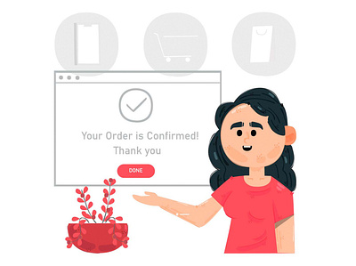 Order Confirmed Illustration checkout confirmation delivery ecommerce illustration order receipt shipping shop vector