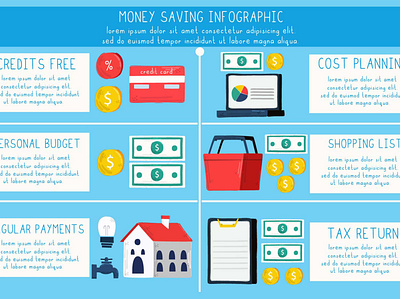 Money Saving Infographic Illustration background bank business cash coin financial illustration infographic money vector