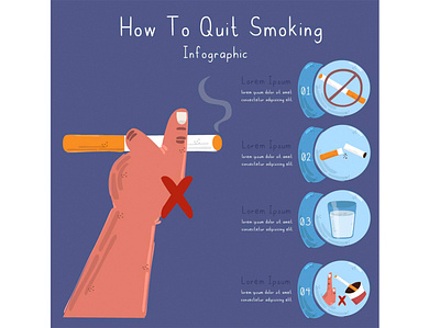 How To Quit Smoking Infographic Illustration cigarette disease health illustration infographic smoker smoking timeline tobacco vector