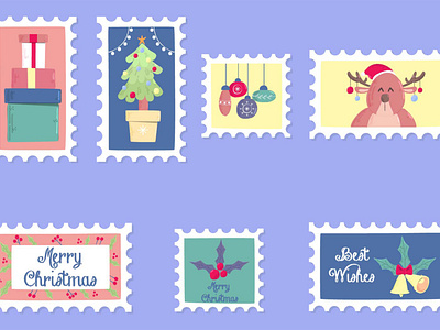 Christmas Stamps Illustration