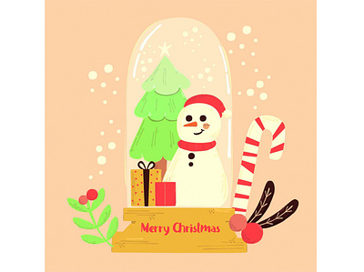 Christmas Snowball Globe Illustration background christmas decoration glass globe illustration merry snowball snowman vector