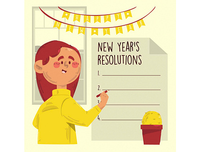 New Year Resolution Concept Illustration 2022 celebration concept greeting happy illustration new resolution vector year