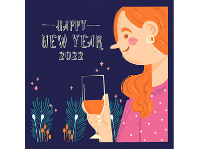 New Year Illustration 2022 celebration greeting happy illustration january new vector wishes year