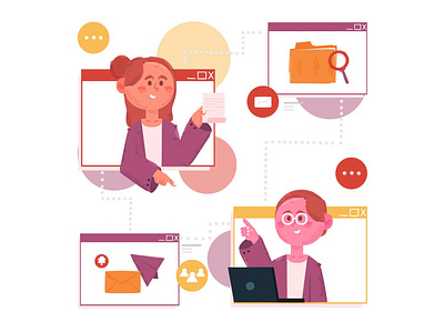 Business Communication Concept Illustration business communication concept email employee illustration information management vector work