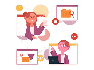 Business Communication Concept Illustration business communication concept email employee illustration information management vector work