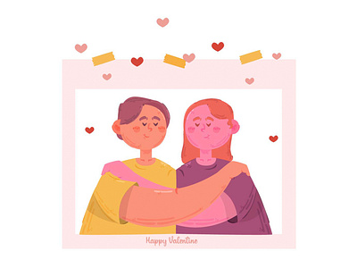 Valentine's Day Couple Illustration