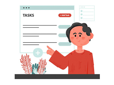 Add Task Concept Illustration business concept development illustration list management office process task vector