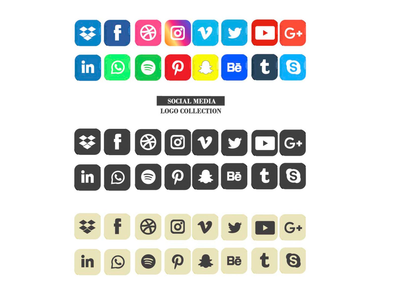 Social Media Logos Illustration by Fenny Apriliani on Dribbble