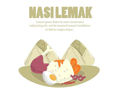 Delicious Nasi Lemak Illustration chicken cuisine dish food healthy illustration malaysia rice traditional vector