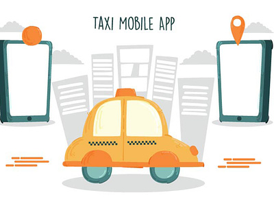 Taxi Mobile App Service Illustration