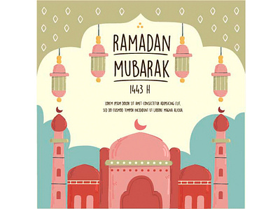 Ramadan Mubarak 2022 Illustration 2022 greeting illustration islam kareem mubarak muslim ramadan ramadhan vector