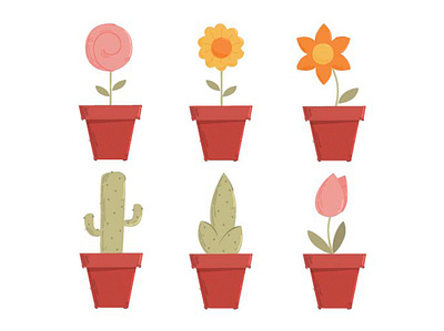 Flower Pot Illustration cactus floral flower garden illustration natural plant pot vase vector