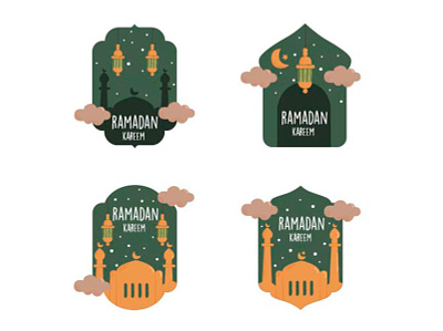 Ramadan Kareem Badges Illustration badges illustration islam kareem marhaban mubarak muslim ramadan ramadhan vector