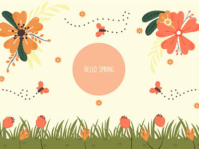 Spring Background Concept Illustration background concept flower illustration natural nature plant season spring vector