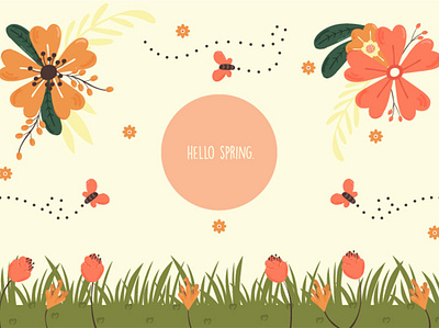 Spring Background Concept Illustration background concept flower illustration natural nature plant season spring vector