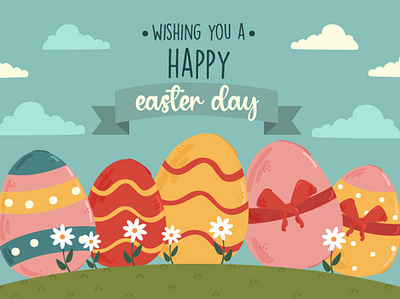 Happy Easter Day Concept Background Illustration background concept day easter egg greeting illustration pascha rabbit vector