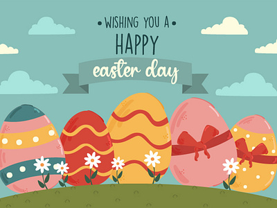 Happy Easter Day Concept Background Illustration