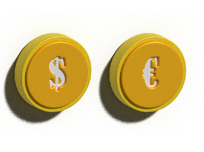 3D Coin Money Illustration 3d coin dollar euro gold icon illustration money penny vector