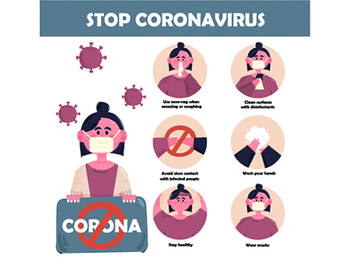 Stop Corona Virus Illustration corona covid flu healthcare illustration protective sick treatment vector virus