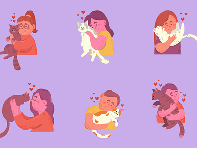 Pet Owner Characters Illustration cartoon character friend hug illustration life love person pet vector