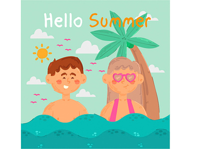 Summer Background Illustration background beach holiday illustration nature season summer sun vacation vector