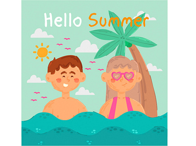 Summer Background Illustration background beach holiday illustration nature season summer sun vacation vector